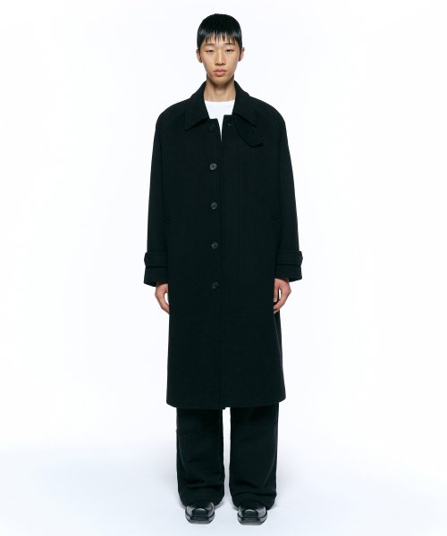 Mafel Cashmere Balmacaan Coat BLACK