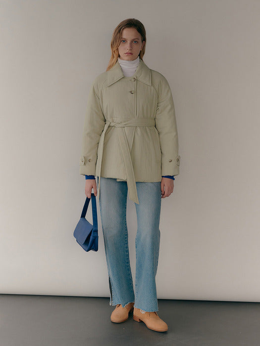 BIGCOLLAR HALF PADDING JACKET (ASH KHAKI)
