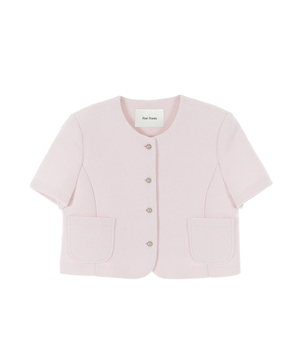 로제프란츠 Half Sleeve Tweed Jacket [Pink]