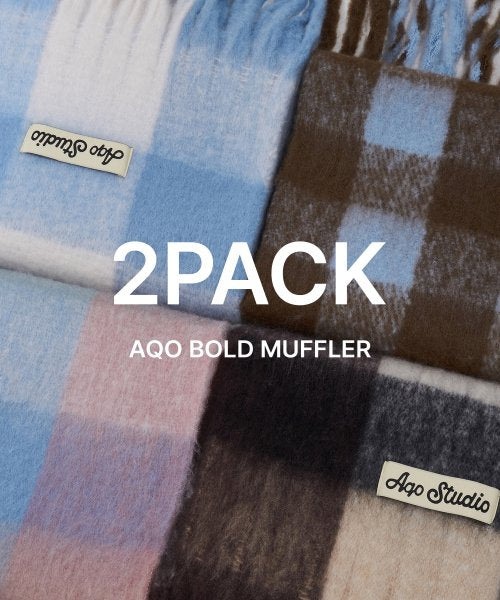 AQOstudiospace [2PACK] 12 Colors_AQO Bold Plain & Check Scarf - Size & Reviews | MUSINSA