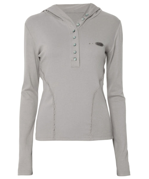 FLAREUP Button Up Lace Hoodie (FL-148_Gray) - Size & Review | Musinsa