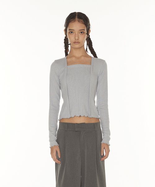 ELIN CARDIGAN LAYER TEE - SKY