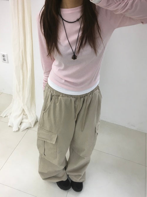 Antiz Shirring Layered Tee (4 colors)
