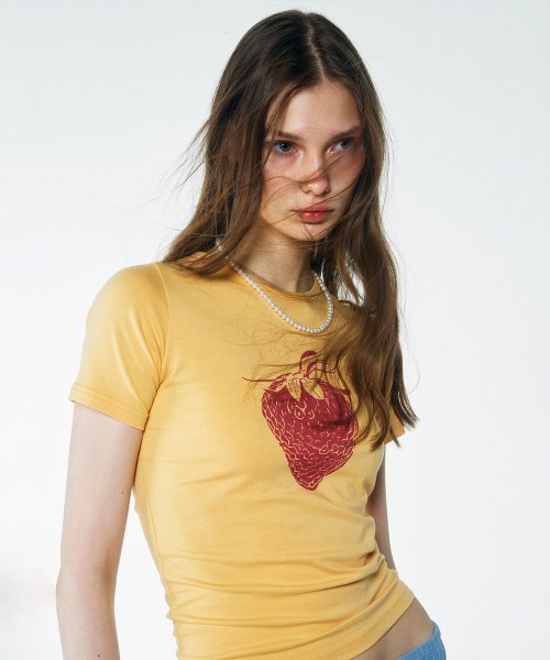 Strawberry Crop Top Orange