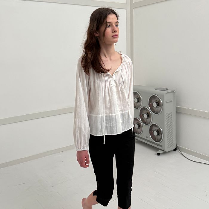 [2차] Frill Pintuck Blouse_White