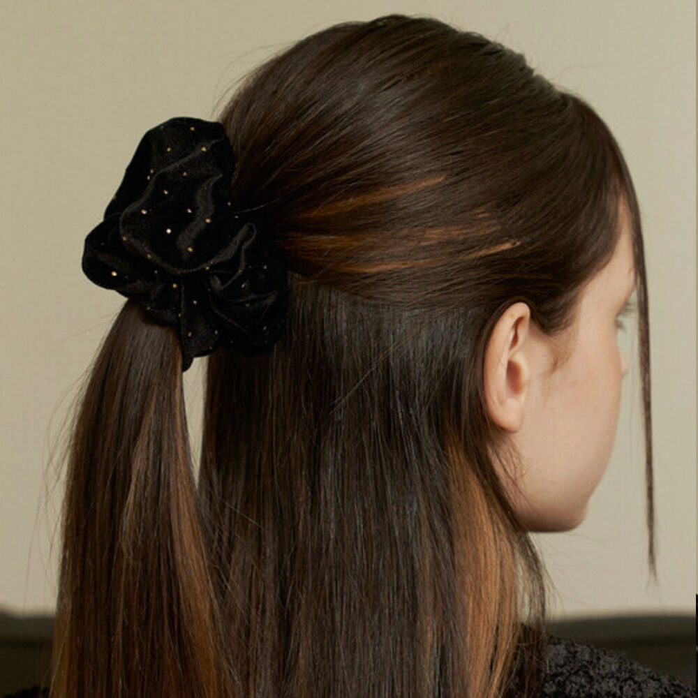dot velvet scrunch (2color)