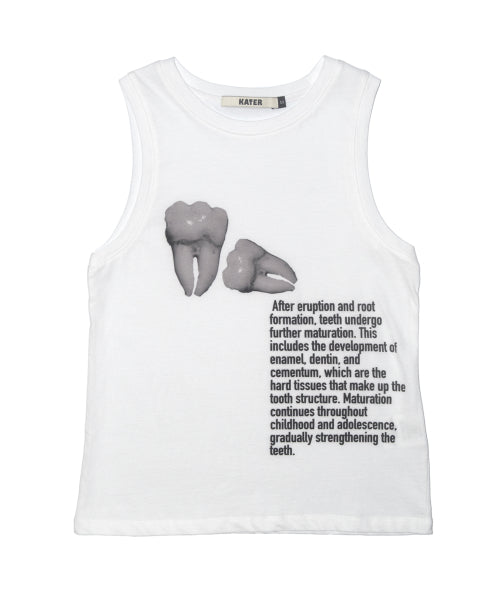 KATER Teeth Sleeveless Tee - WHITE - Size & Reviews | MUSINSA