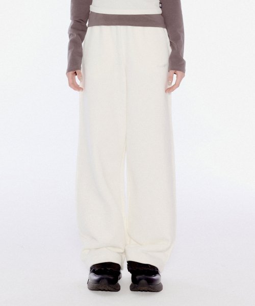 YOUHEE WIDE JOGGER PANTS WHITE