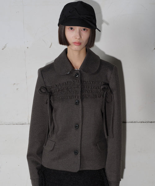 TYPESERVICE Ruffled Strap Jacket [Charcoal] - Size & Reviews