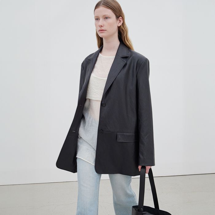 Classity Leather Single Jacket - Black