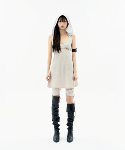Holder Hoodie Apron Dress / Grey