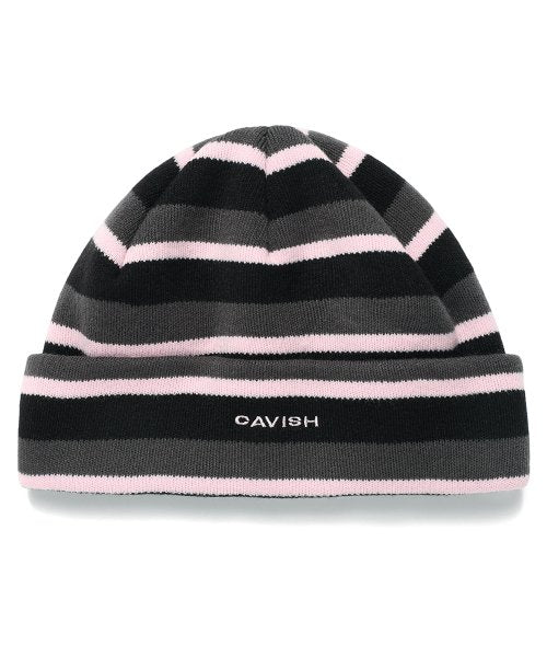 STRIPED EMB BEANIE BLACK (CV2DFUAB61A)