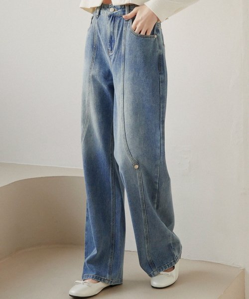 [25-36] Kin Line Point Denim Pants