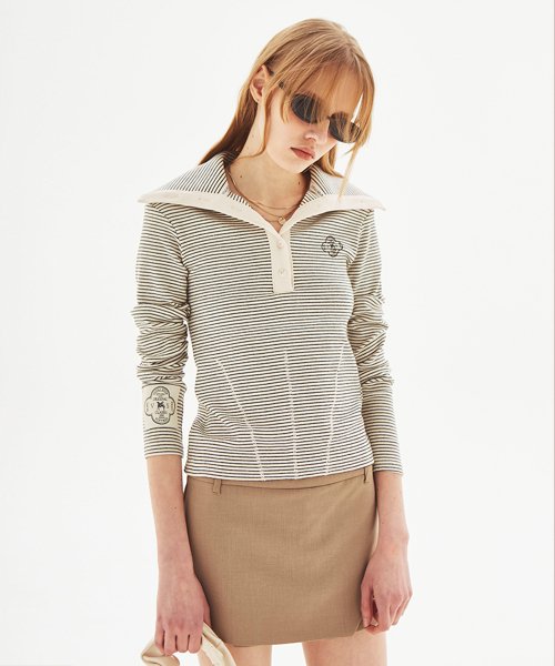 Stripe Sailor Collar Top