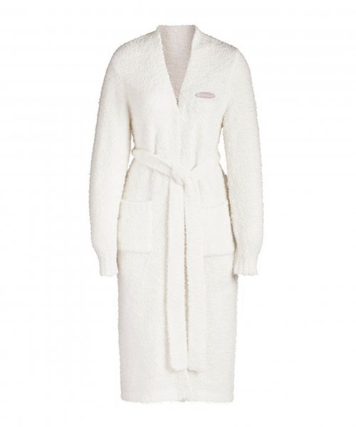 Heavyweight Boucle Knit Robe - White