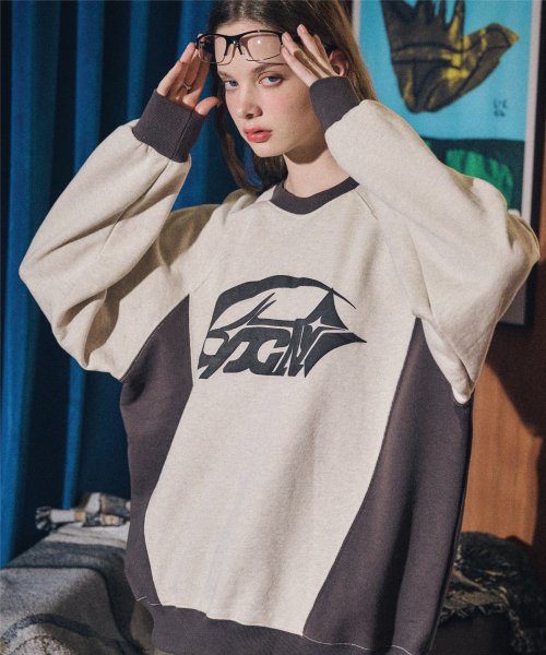 Meteor Cut Block Sweatshirt Oatmeal