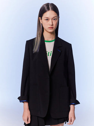 Back Slit Semi Overfit Jacket Black (KE3311M015)
