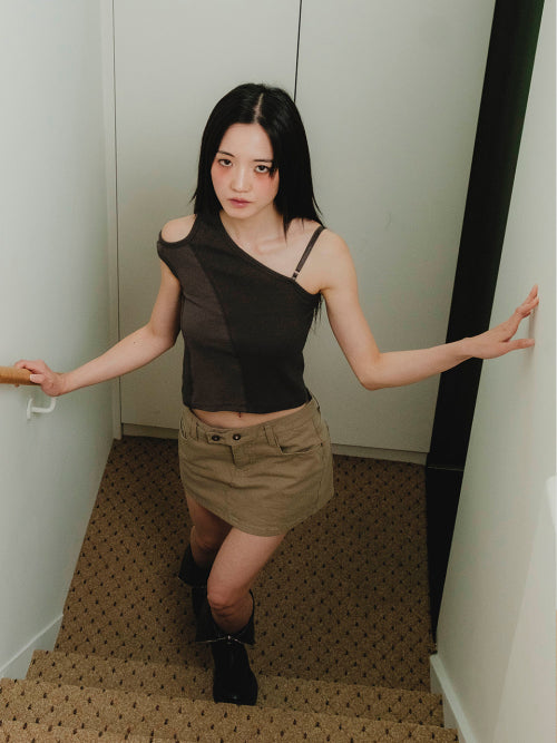 Line Sleeveless [Khaki Gray]