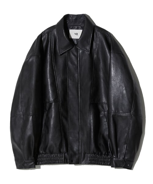 8020 Vegan Leather Vintage Oversized Jacket_Black