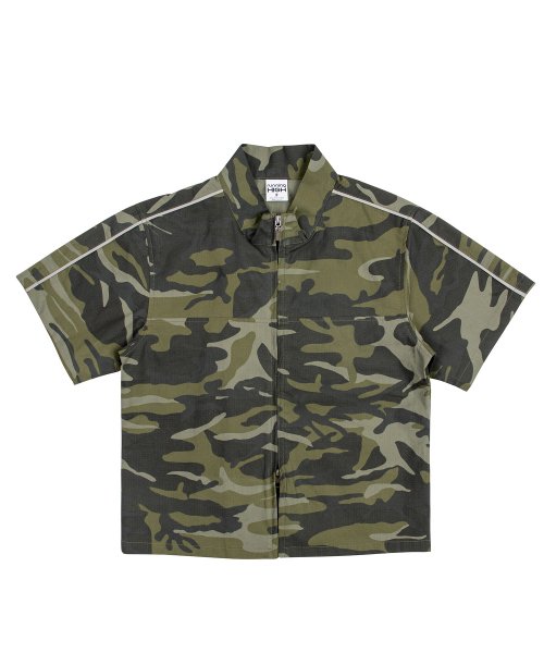 Ripstop Zip-Up Slim Shirt [Camo]