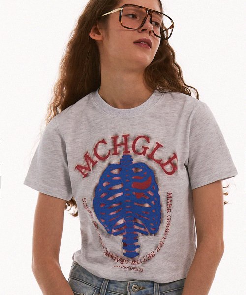 Inplayered Bones Crop Tee (Melange)