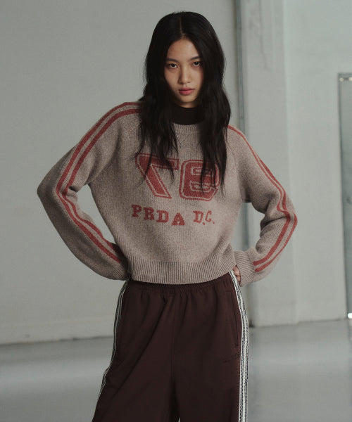 97 PDC LOGO JACQUARD KNIT WOOD BROWN