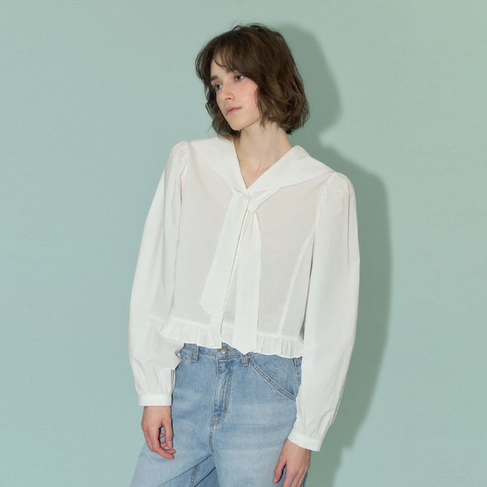 Pond tie blouse (ivory)