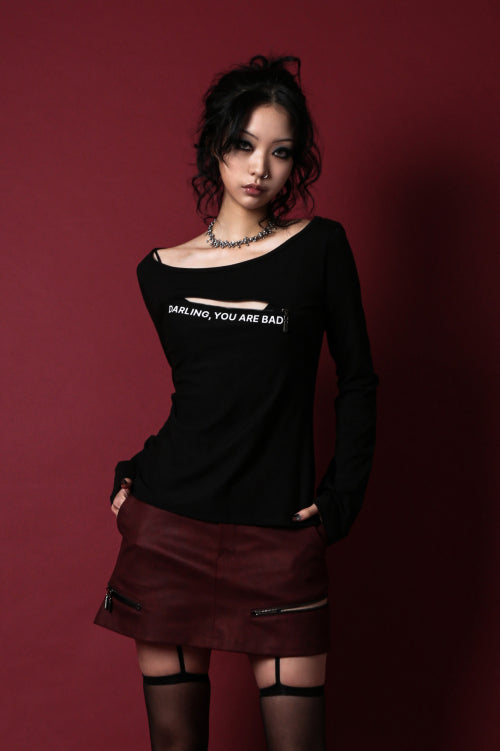 UNZIPPED LOGO T-SHIRT #BLACK