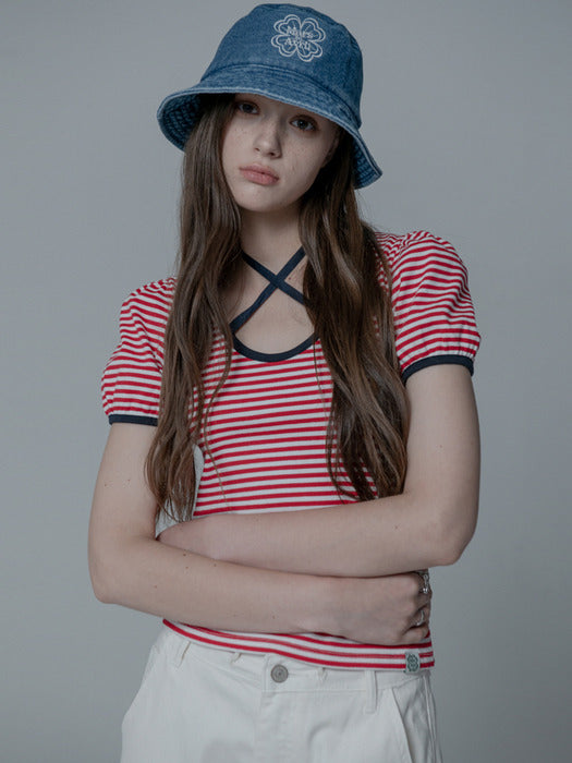 Striped T-shirt in red