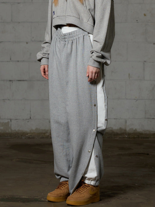 PITA SNAP OFF SWEAT PANTS - MELANGE