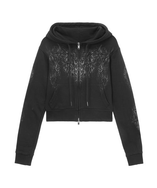 Scully Crop Hoodie (Black)