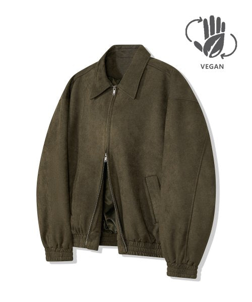 87-STAN009 [Vegan Suede] Standard Blouson Suede Jacket Khaki