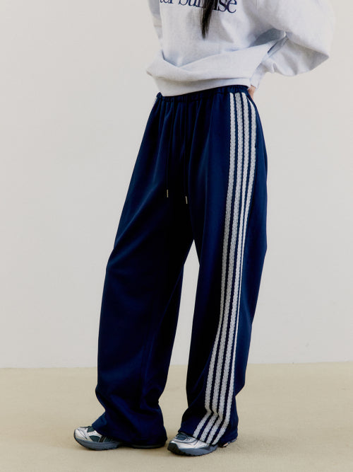 Quadruple Race Track Pants, Navy