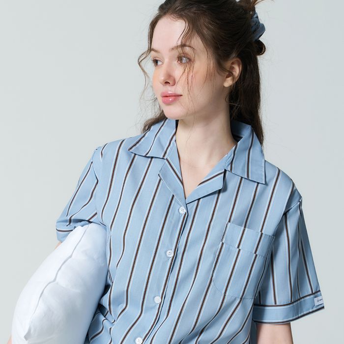 (w) Mocha Vale Short-Sleeved Pajamas Set