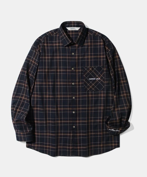 Fluff Mood Check Shirt S24 Navy