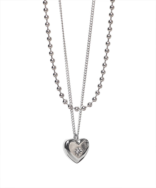 [2SET] 1111 Heart Double Layered Necklace