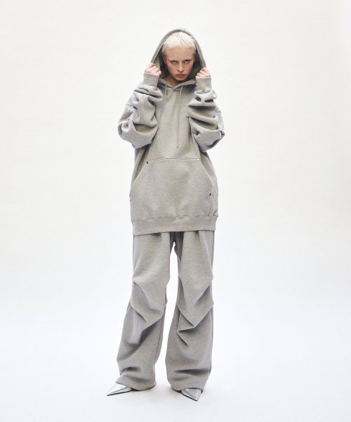 Rivet Sweat Set-up Pants [ Gray ]