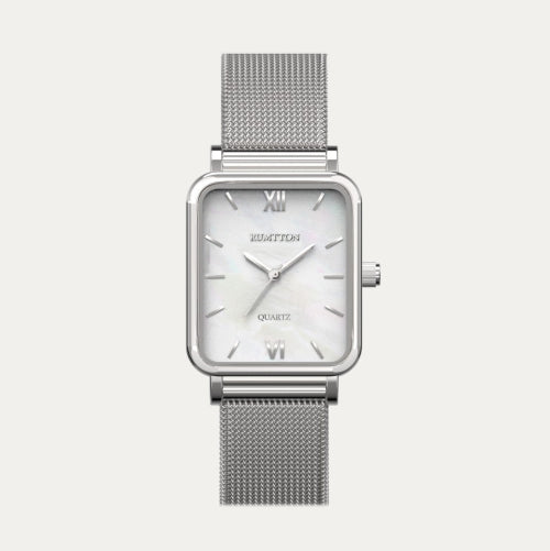 [Men's] Harbor Large Mesh Watch White Silver