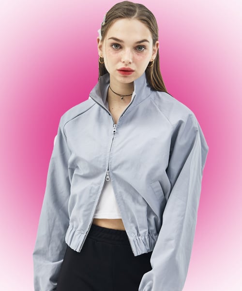 [CP] Crop Two-Way Slim Banding Short Field Jumper Jacket [GRAY] Windbreaker ver.