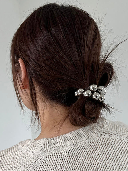 big ball hair strap - silver