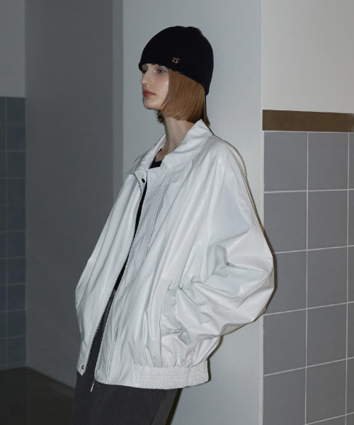 Glossy Coating Blouson White