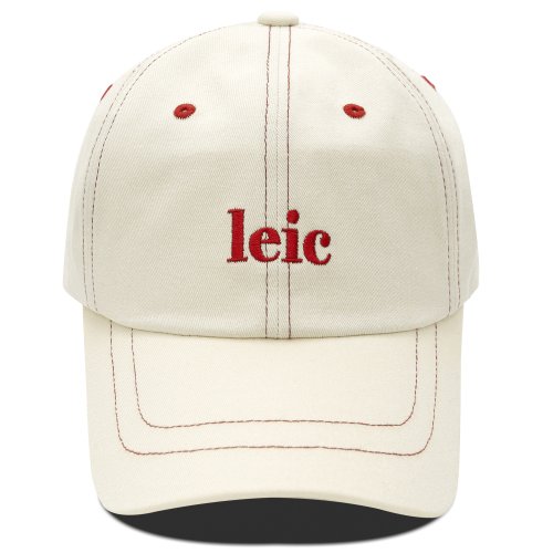 LEIC ステッチ ボールキャップ（アイボリー）