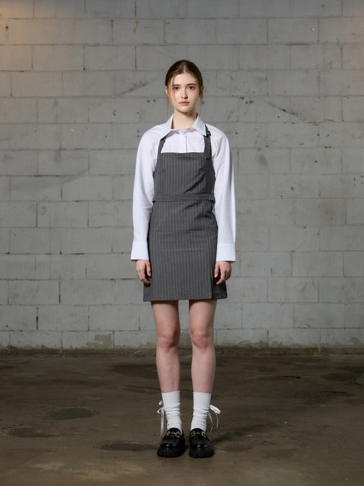 MEOW BUCKLE MINI DRESS - GRAY