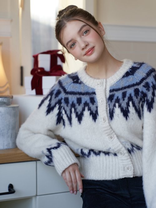 Lodge Nordic Knit Cardigan (Cream)