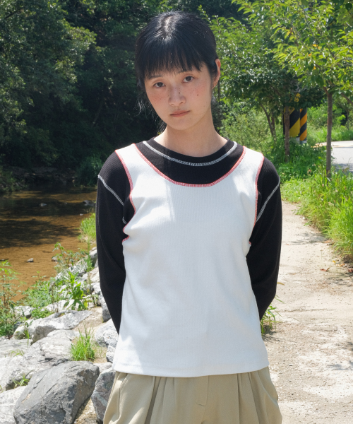 Layered T-shirt Black
