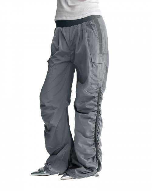 Nylon Shirring Cargo Pants [Gray]