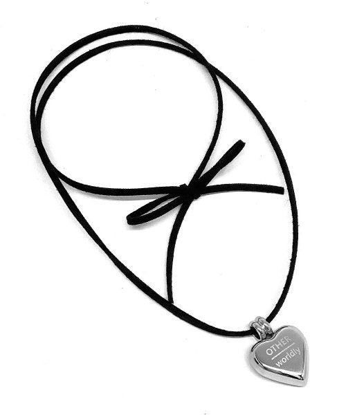 Heart Surgical Pendant Necklace [Black Suede]