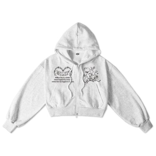 MILLION LOVE RABBIT Crop Hoodie Jacket