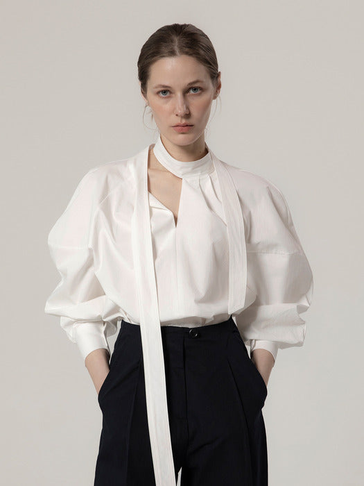 Laurent tie blouse ivory