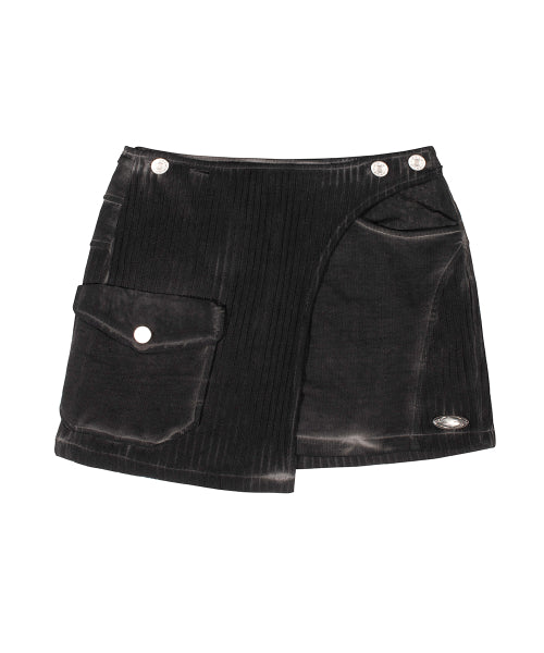 Lunar Knit Biker Skirt [Black]